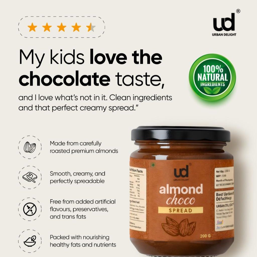 Almond Choco Spread 200gm – URBAN DELIGHT