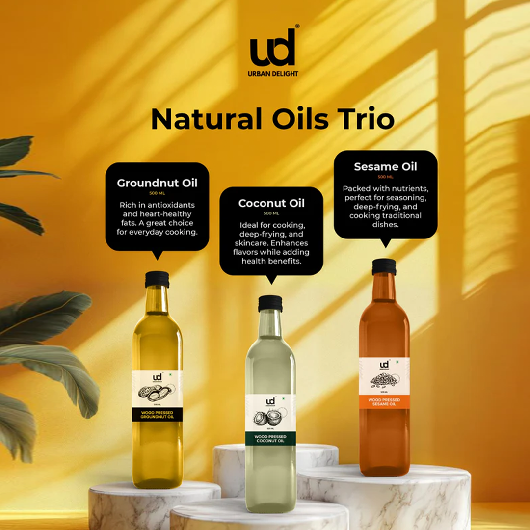 Wood Pressed Oil 500ml Combo (Glass)